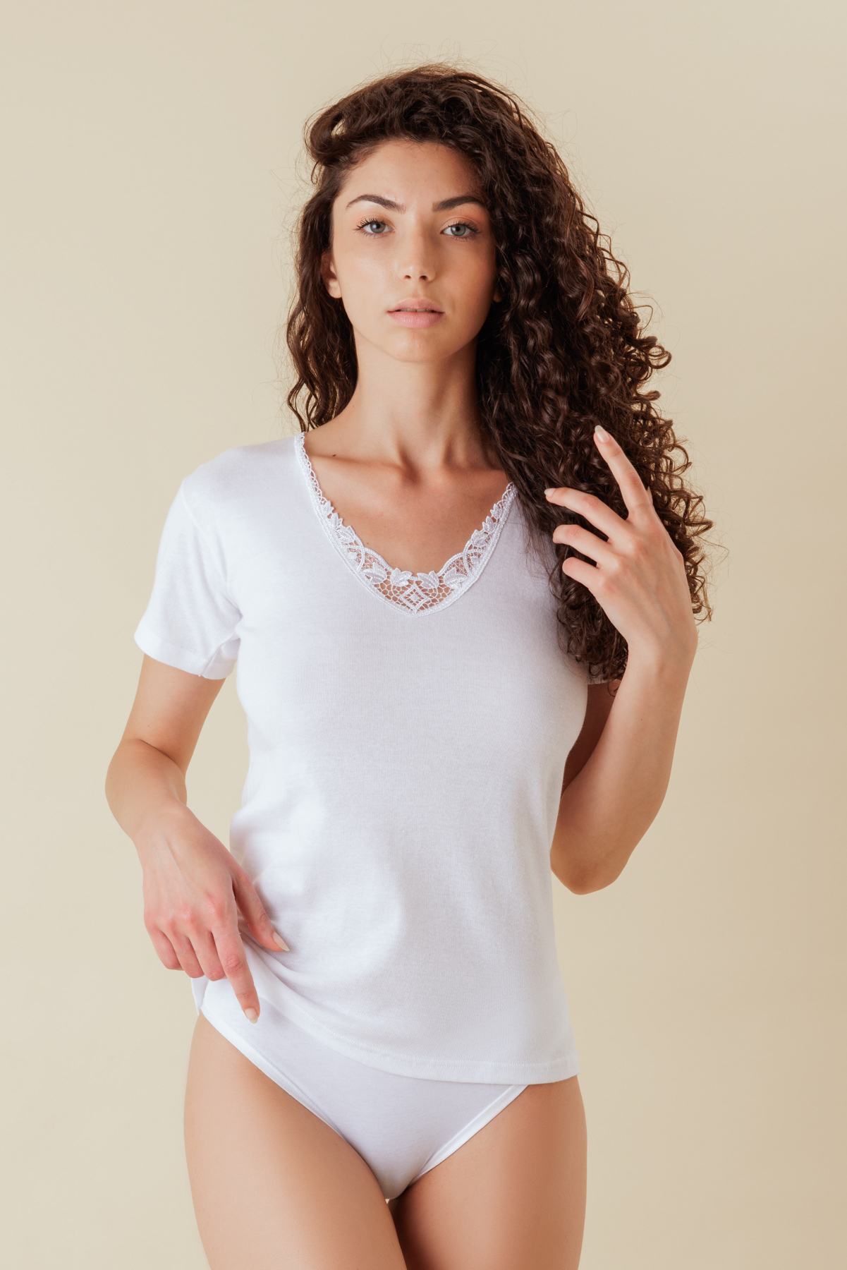 Maglia Intima Donna Mezza Manica Pizzo MarcLuis Underwear