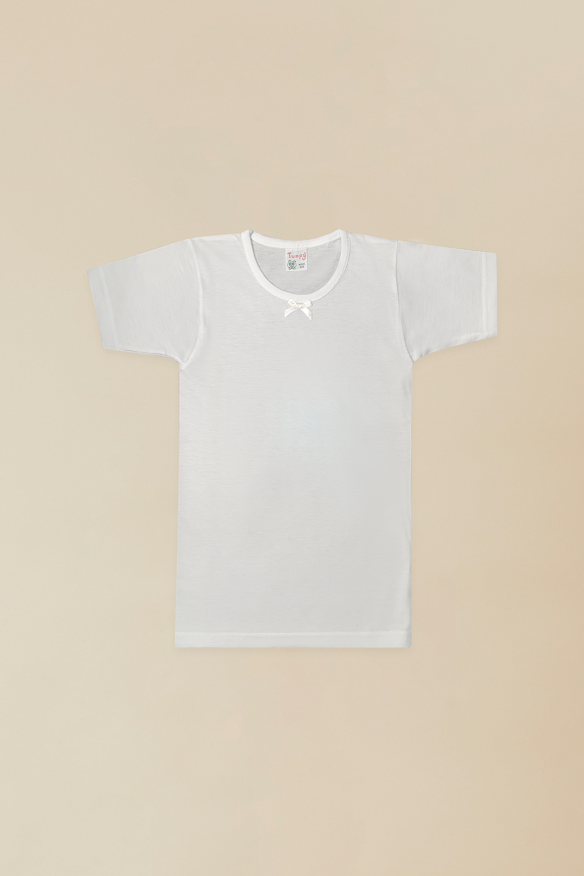 Maglia Intima Bimba Mezza Manica Girocollo 100% Cotone Jersey Pettinato Bianco