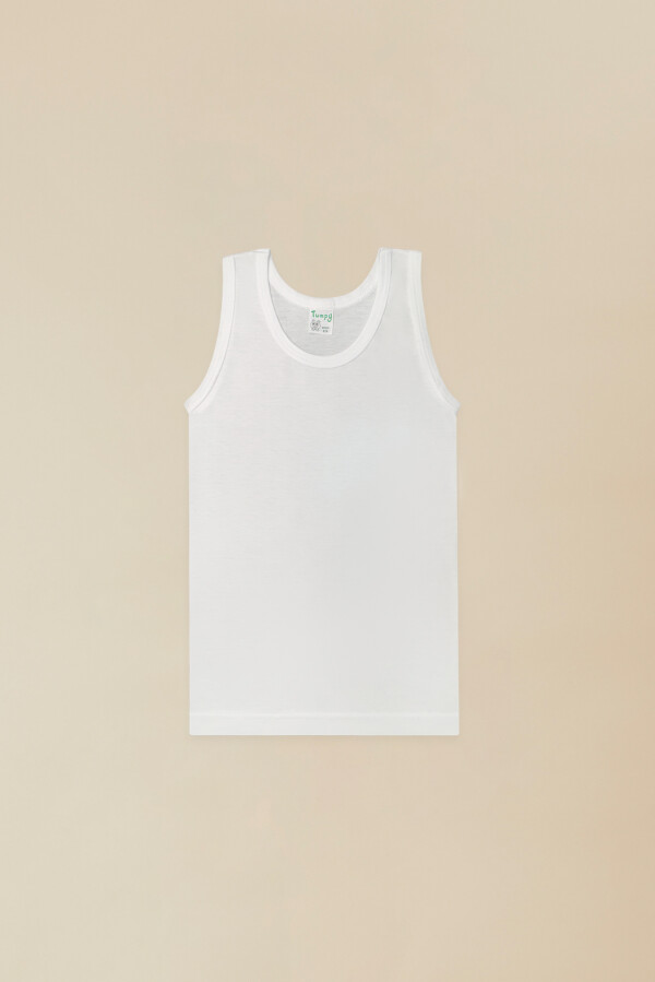 Canotta Intima Bimbo Spalla Larga 100% Cotone Jersey Pettinato Bianco