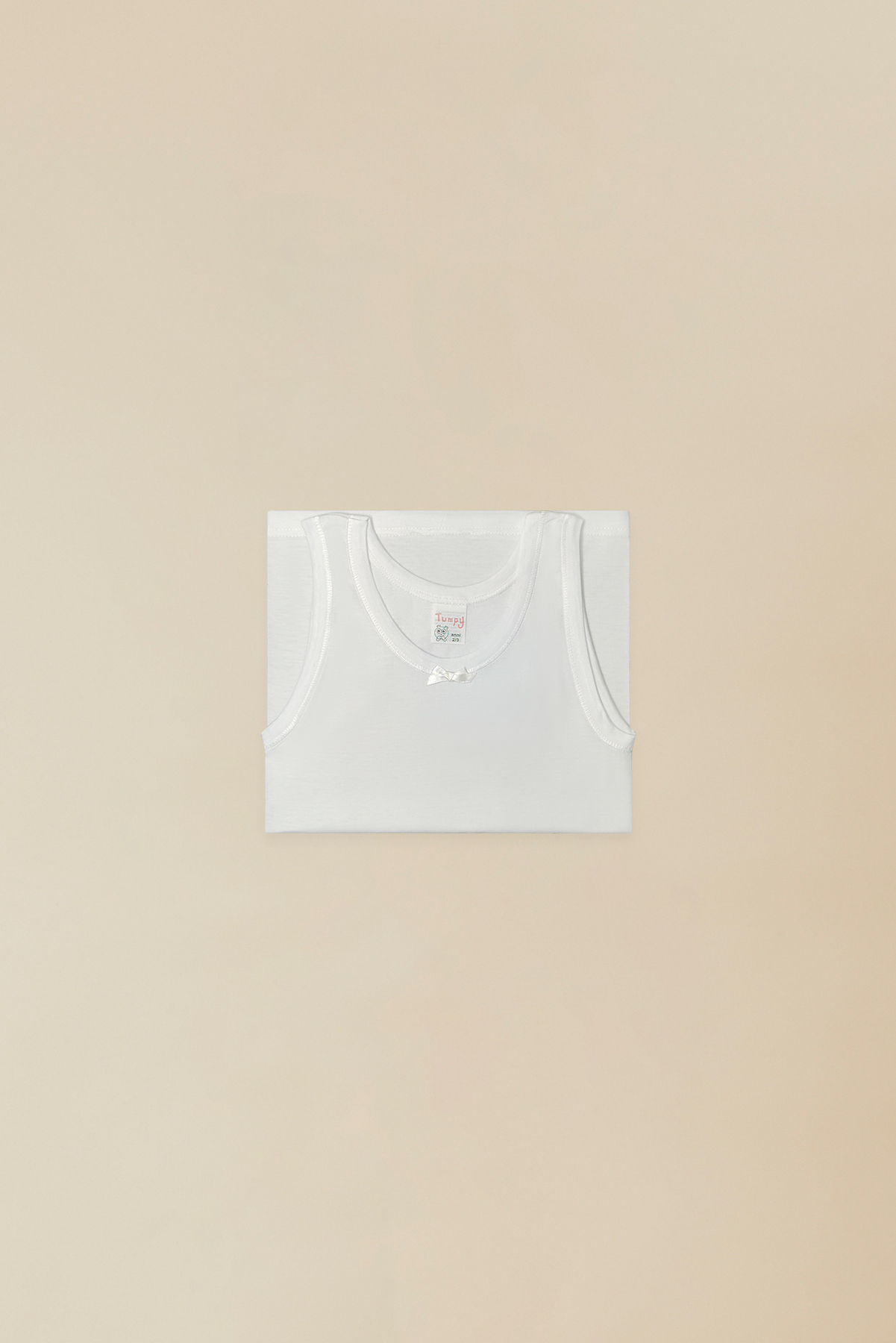 Canotta Intima Bimba Spalla Larga 100% Cotone Jersey Pettinato Bianco