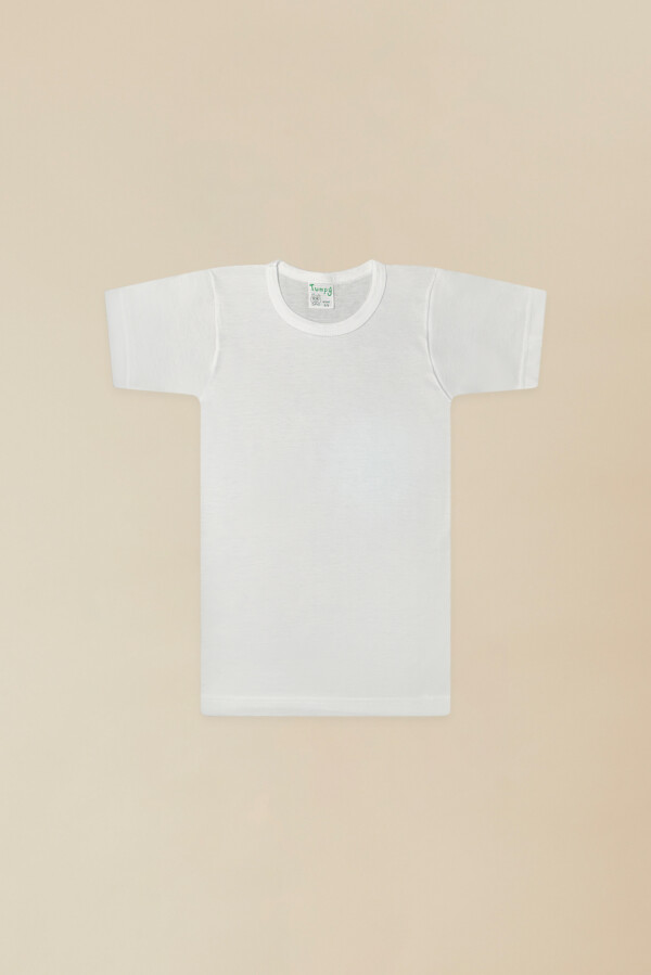 Maglia Intima Bimbo Mezza Manica Girocollo 100% Cotone Jersey Pettinato Bianco