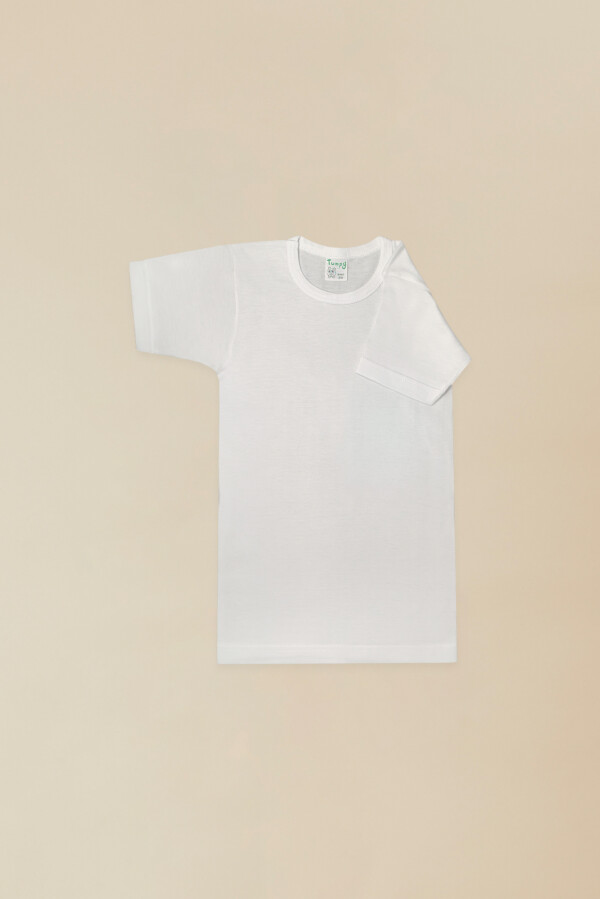 Maglia Intima Bimbo Mezza Manica Girocollo 100% Cotone Jersey Pettinato Bianco