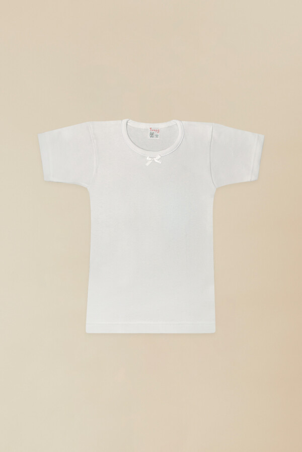 Maglia Intima Bimba Mezza Manica Girocollo 100% Jersey Caldo Cotone Bianco