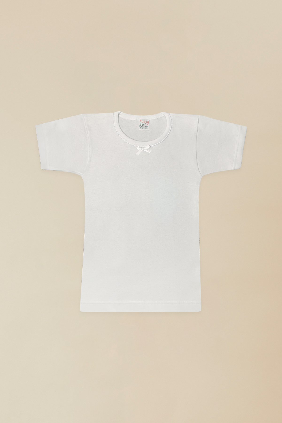 Maglia Intima Bimba Mezza Manica Girocollo 100% Jersey Caldo Cotone Bianco