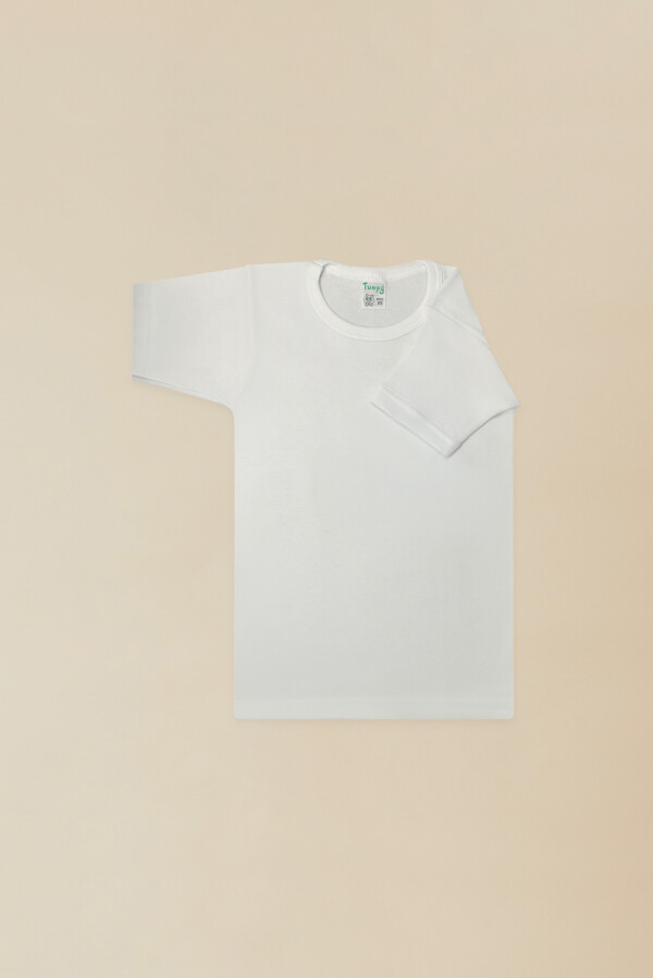 Maglia Intima Bimbo Mezza Manica Girocollo 100% Jersey Caldo Cotone Bianco