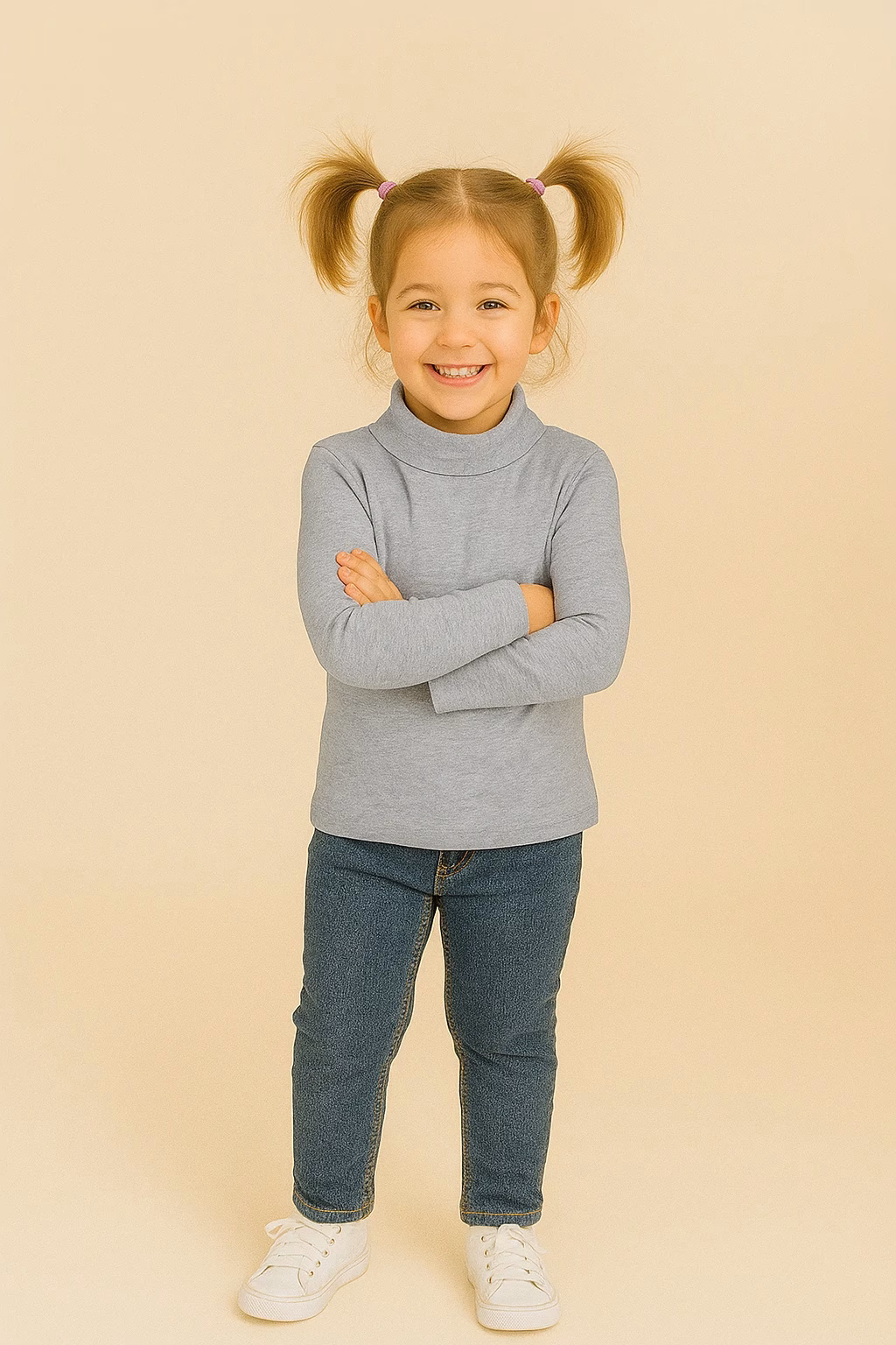 lupetto bimbi grigio melange