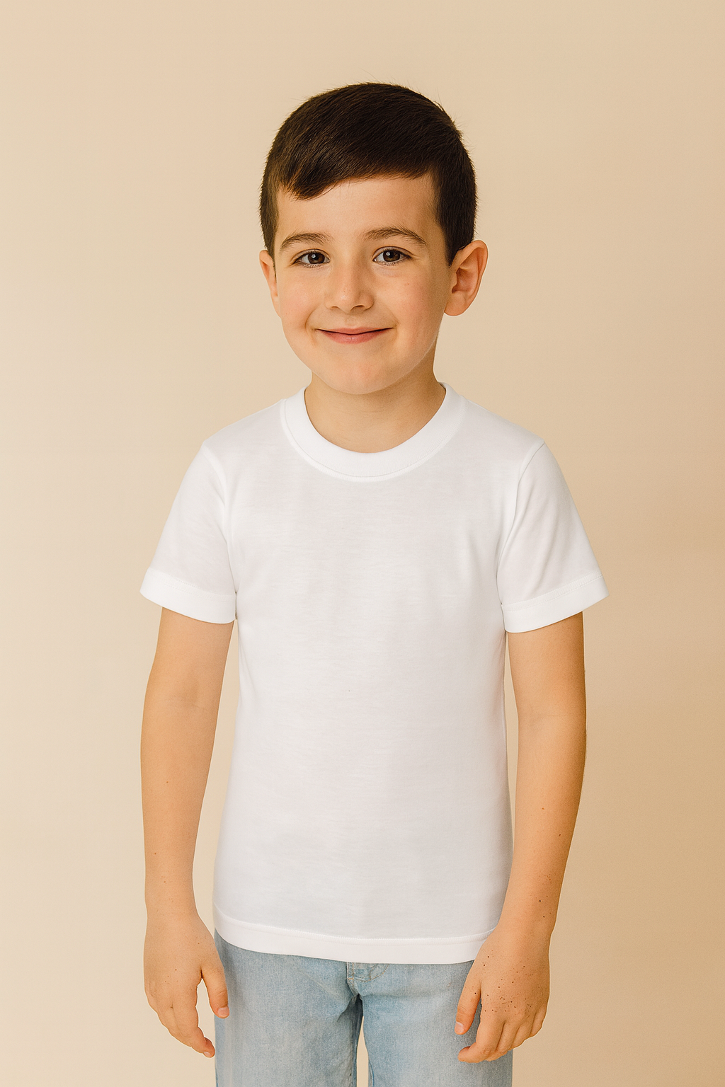 mezza manica bimbo collo alto cotone