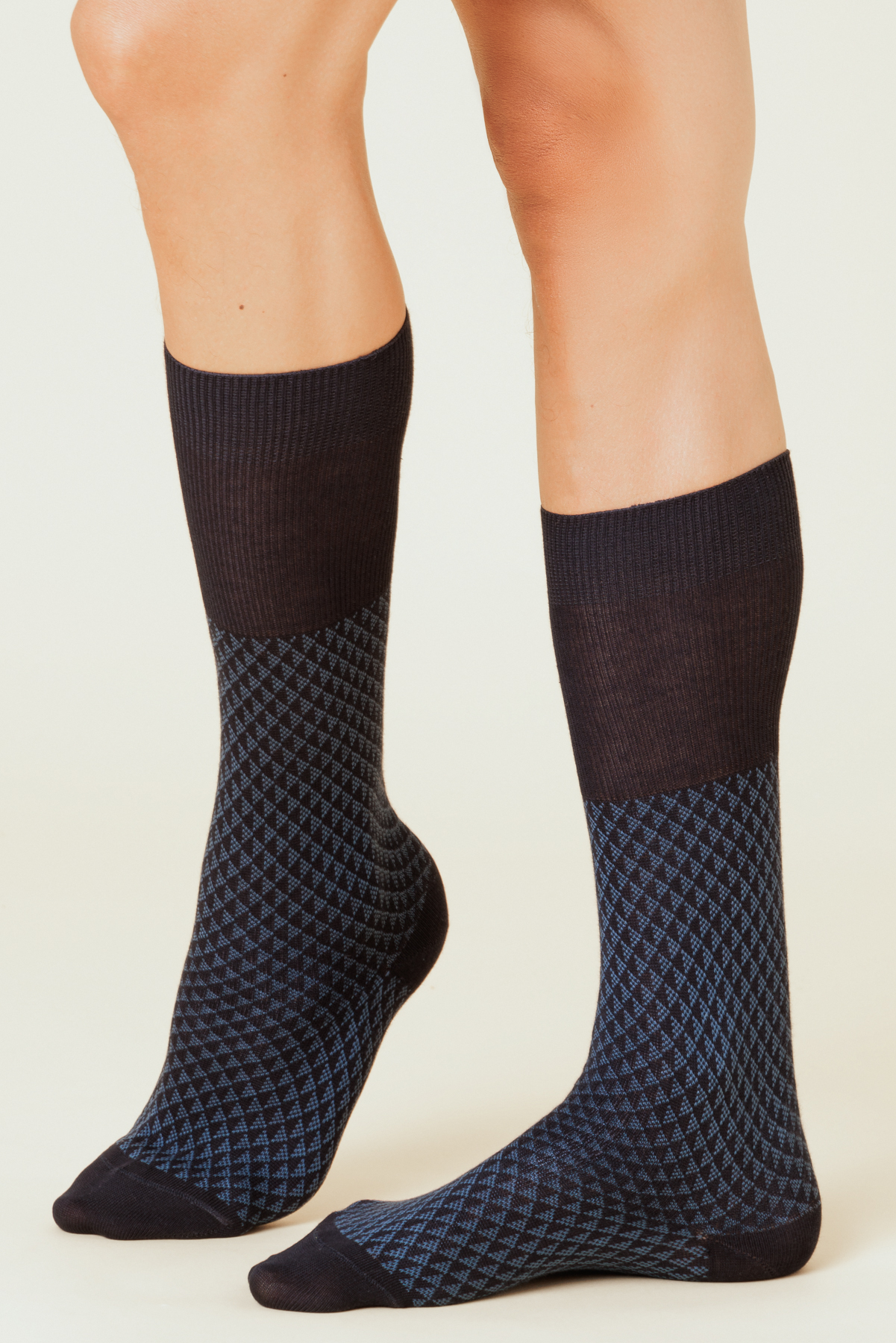 calza corta uomo filo di scozia fantasie jacquard