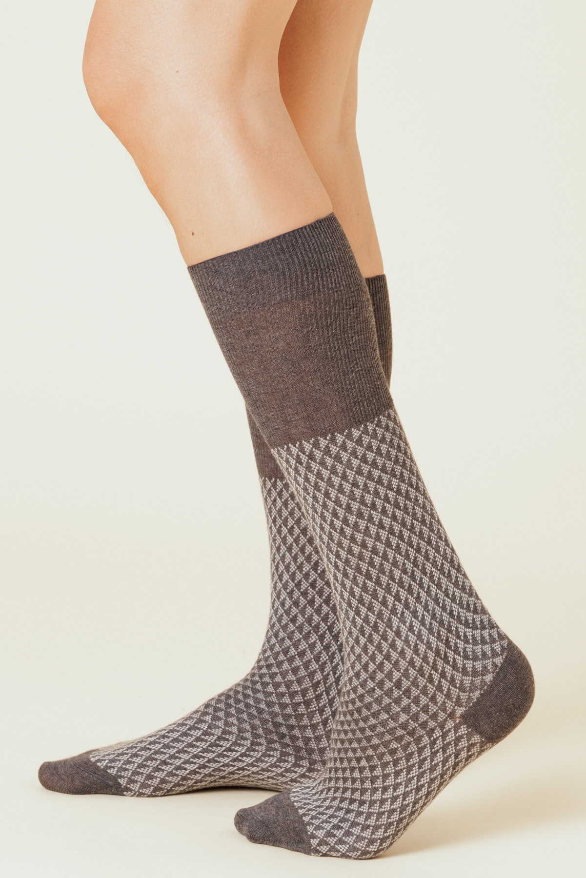 calza corta uomo filo di scozia fantasie jacquard