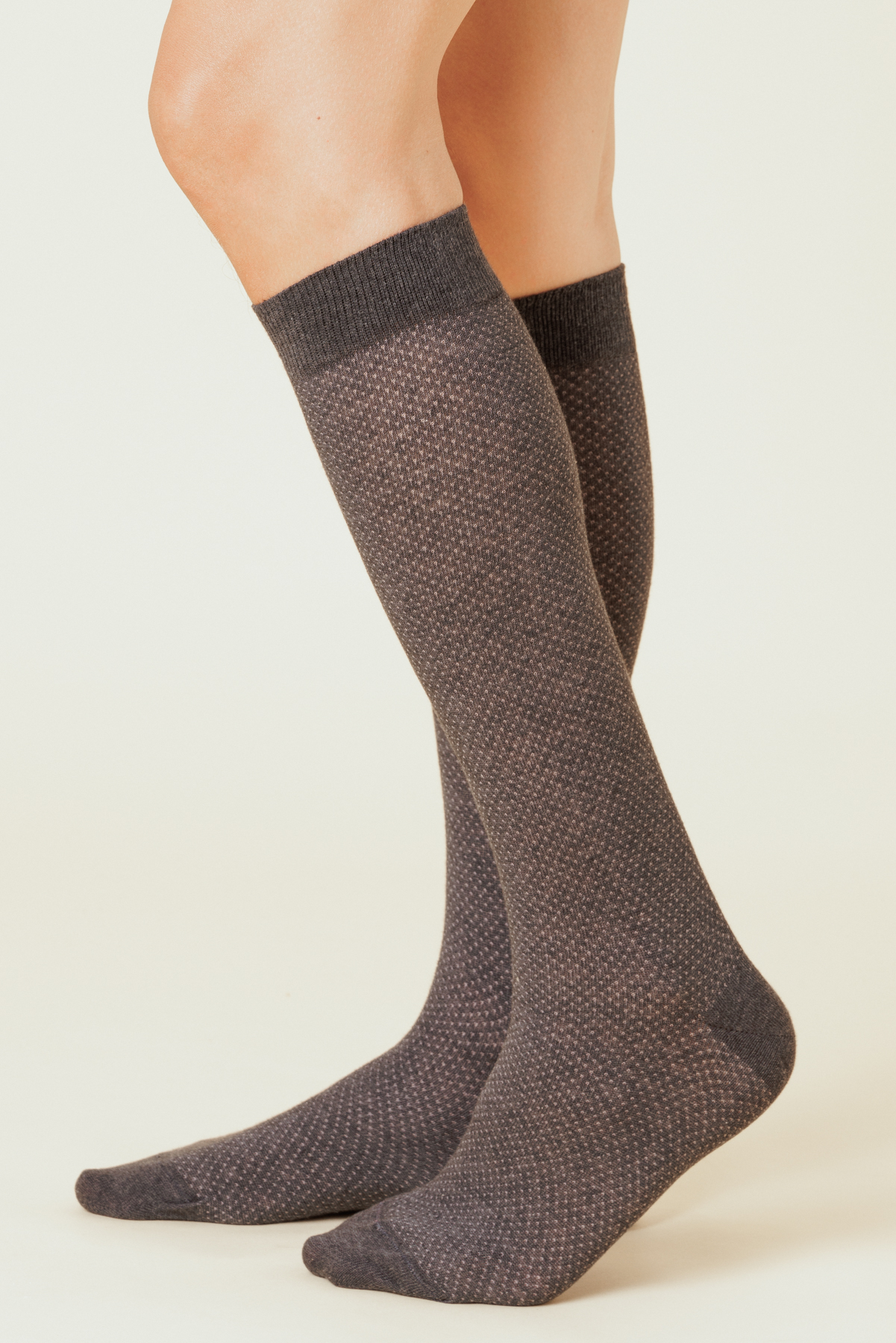 calza lunga uomo cotone fantasia jacquard