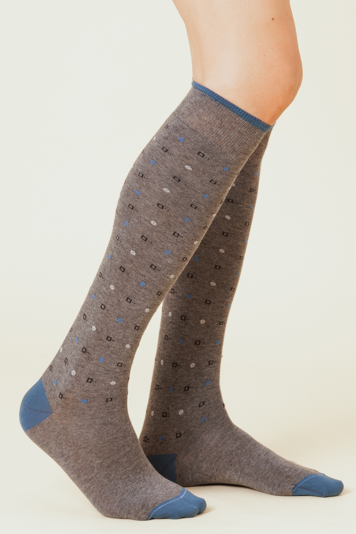 calza lunga uomo cotone fantasia jacquard