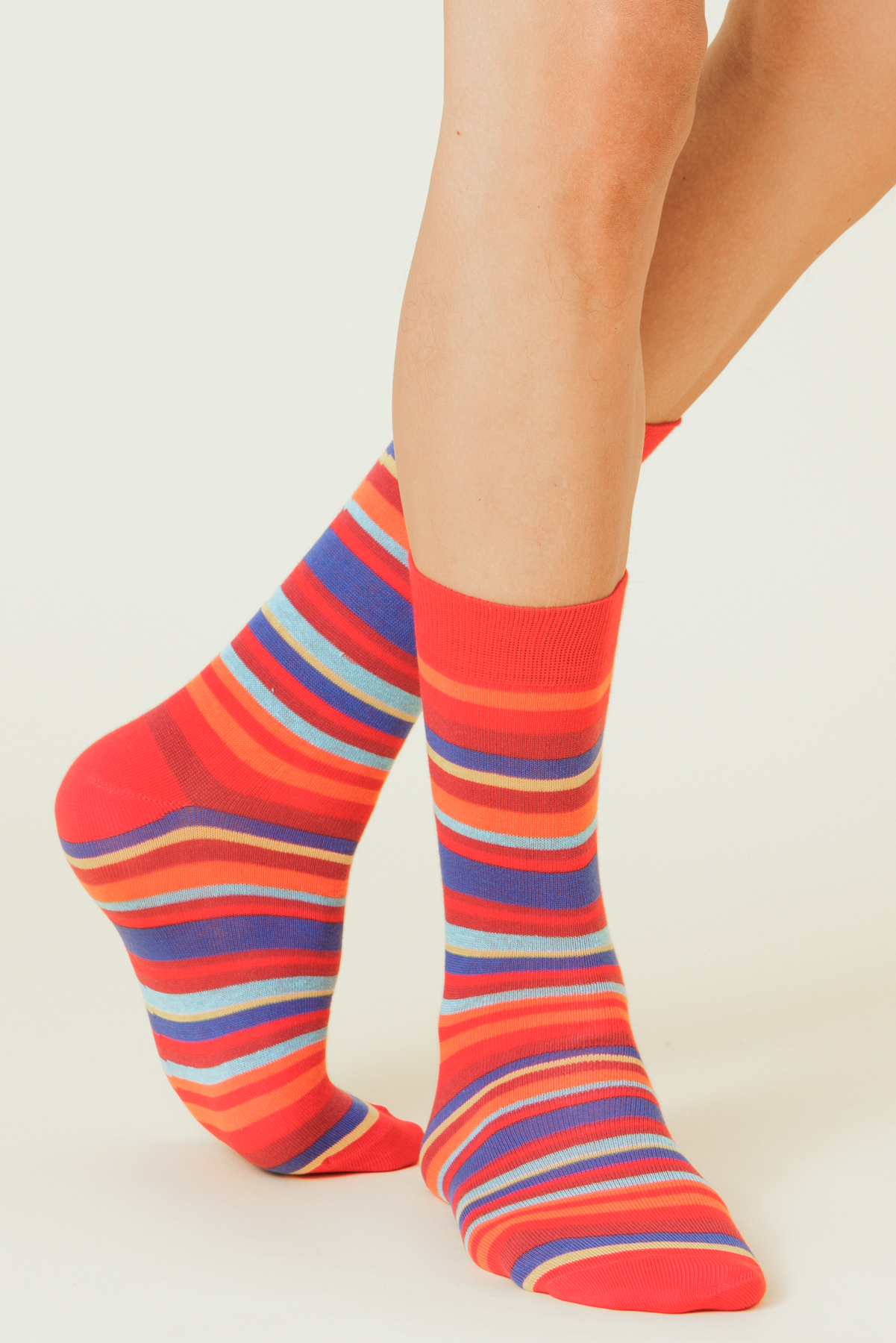 calza corta uomo cotone fantasia rigata jacquard