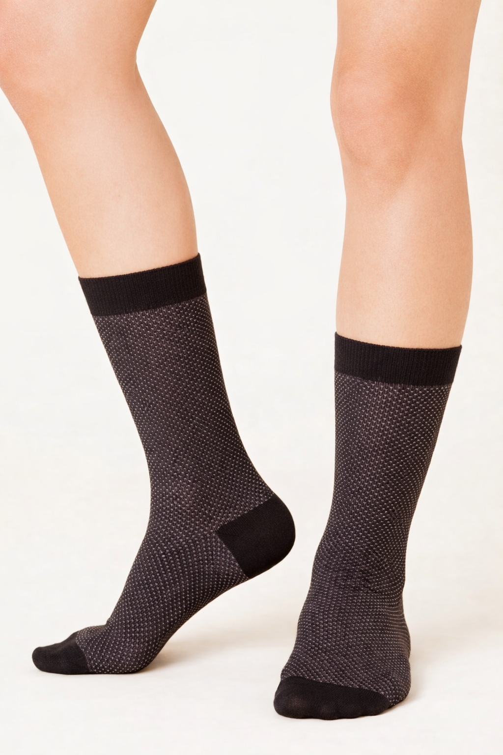 calza corta nero uomo cotone fantasia jacquard