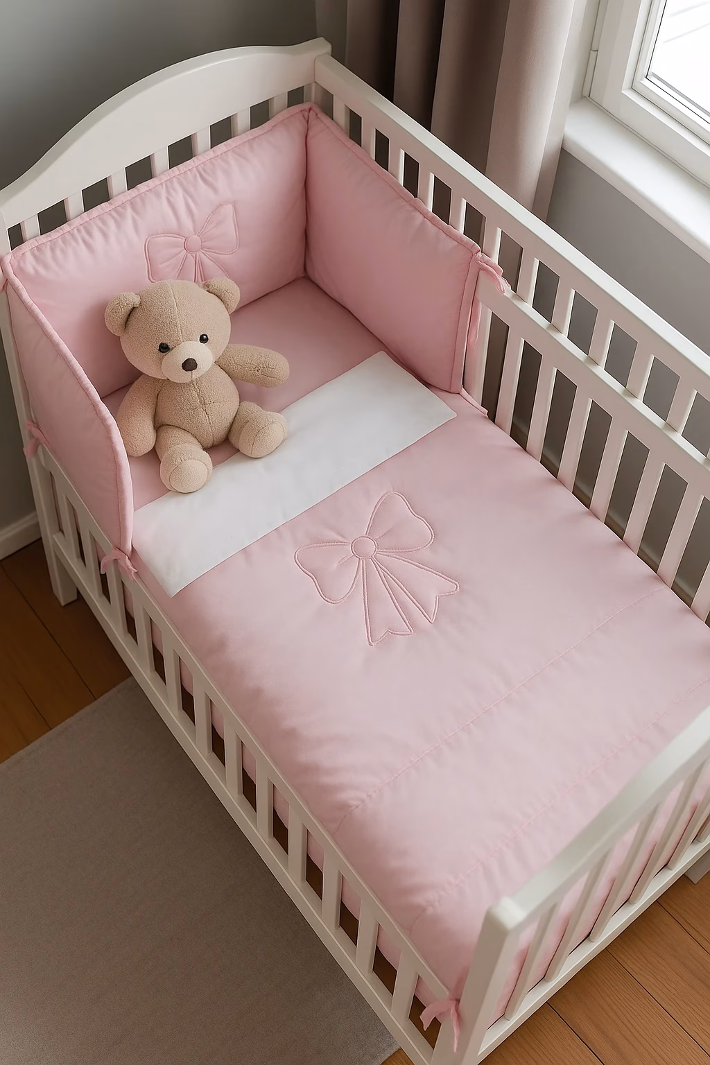 marcluis coordinato lettino fiocco rosa