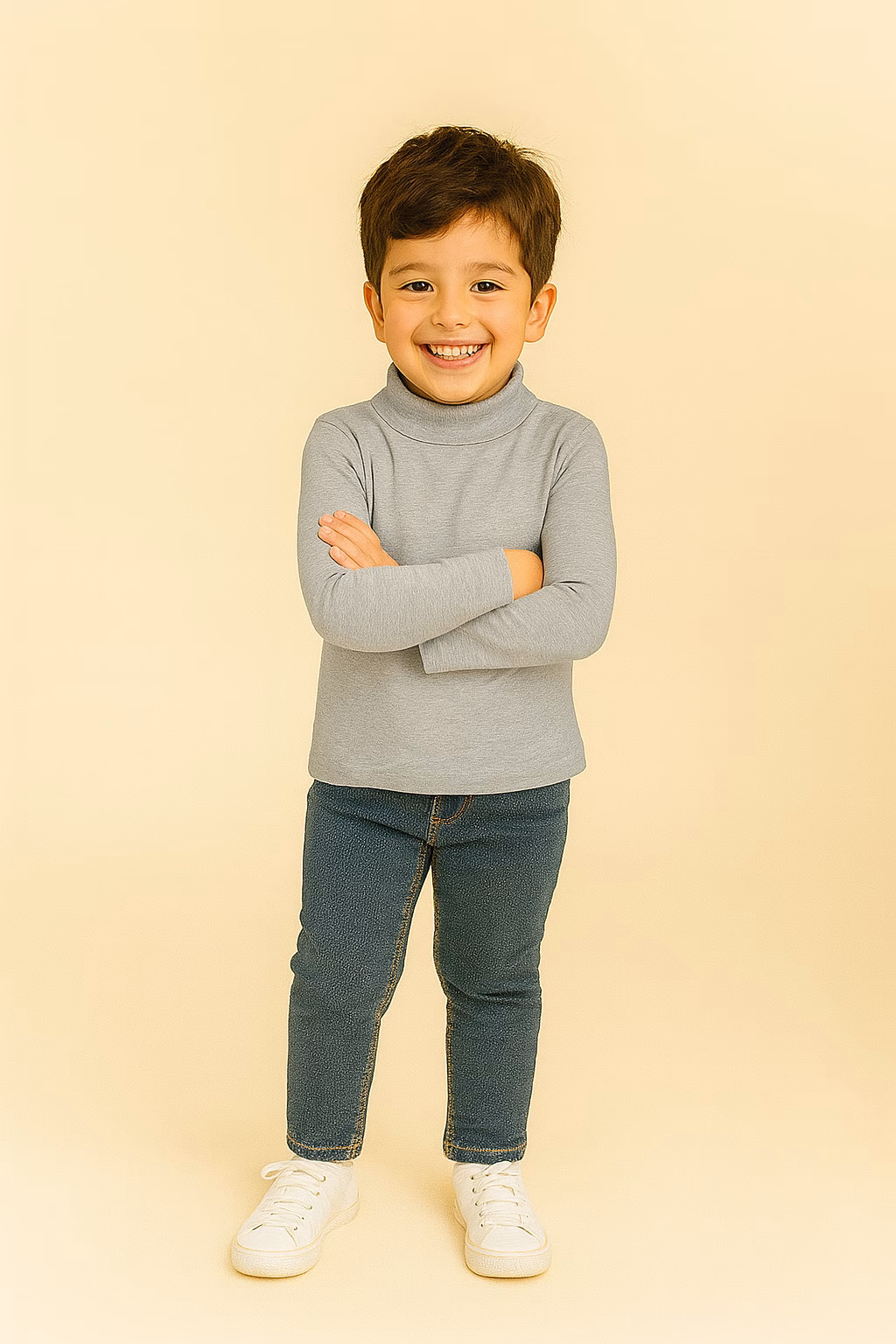 lupetto bimbo caldo cotone bianco