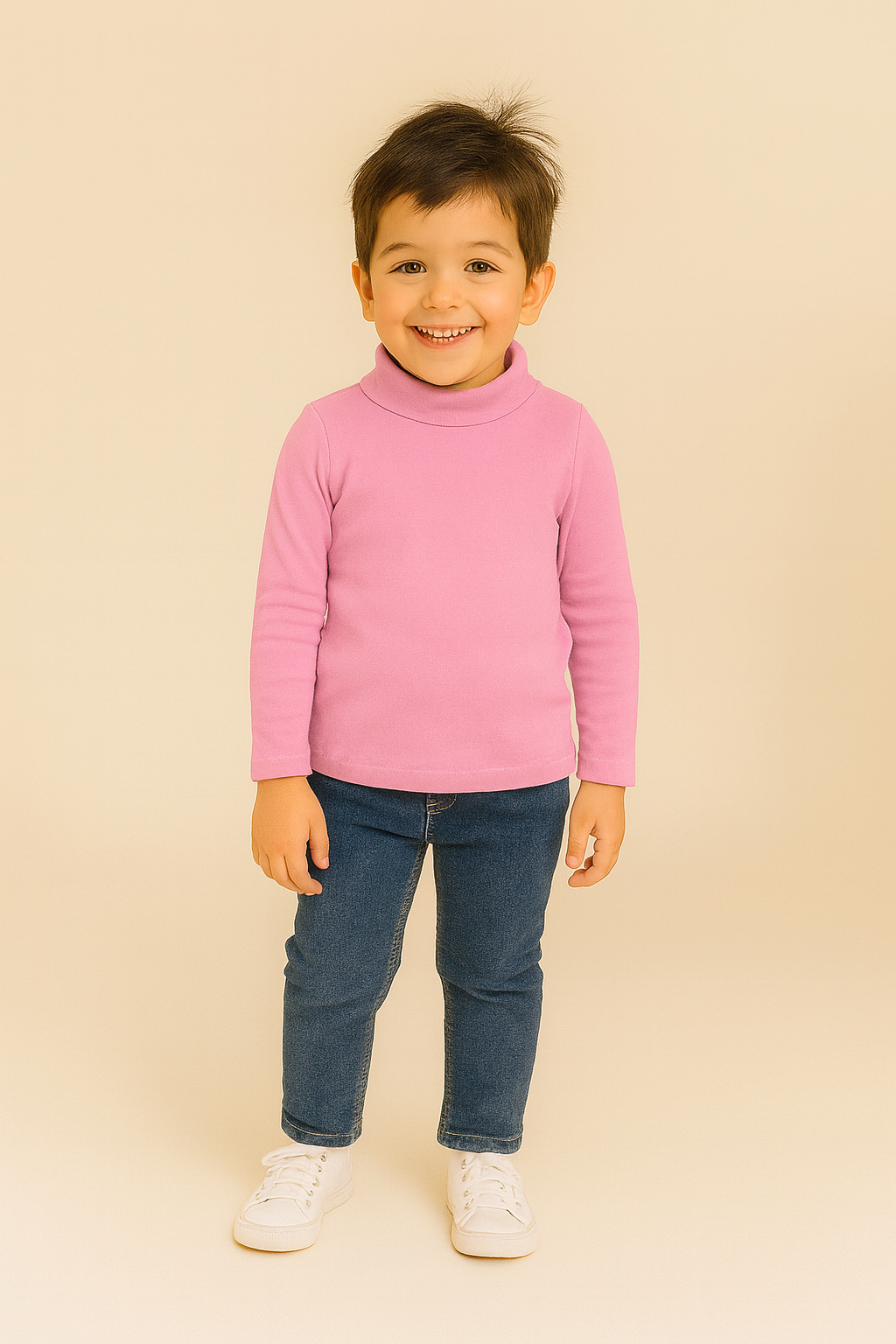 lupetto bimbo caldo cotone rosa